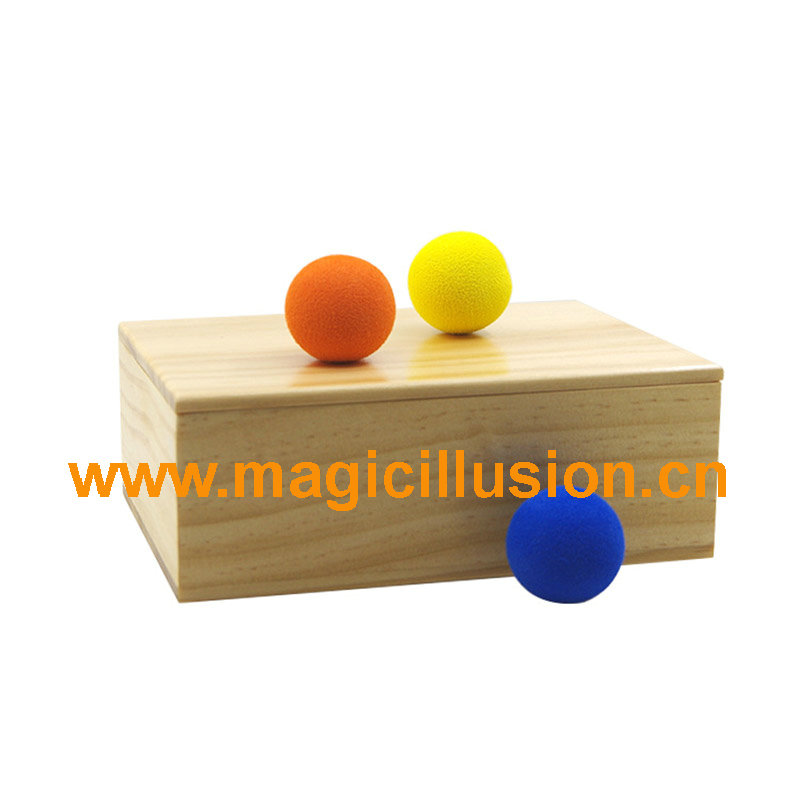 Ball to wooden box magic trick Toys